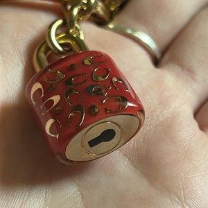 Coach lock & key set keychain